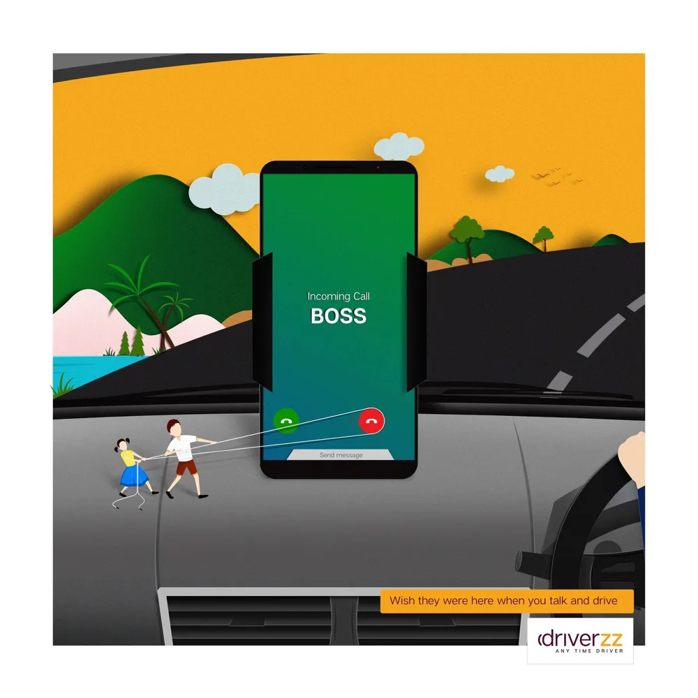 Driverzz print ad: Talk and Drive