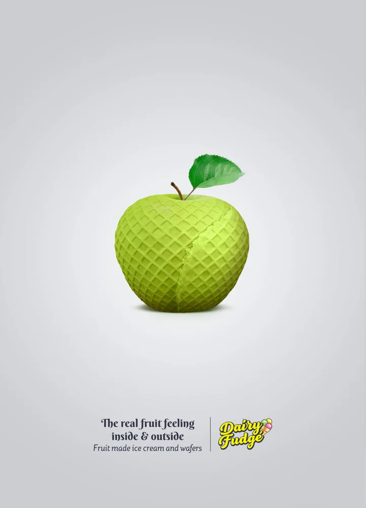 Dairy Fudge print ad: Apple